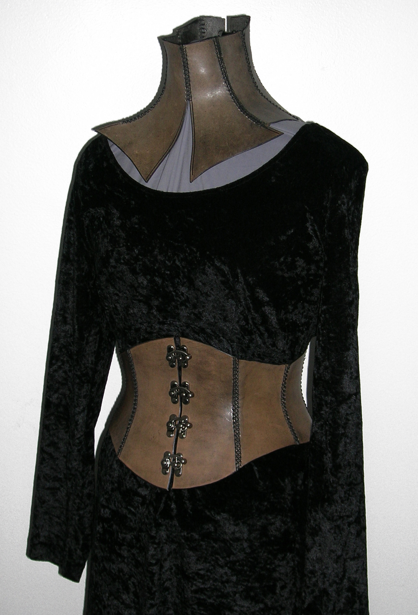 Antique Black Cincher and Neck Corset